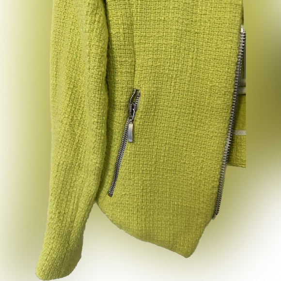 Tweed zara blazer in bright lime green - Picture 3 of 8